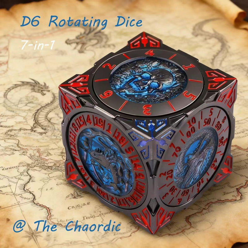 Spinning Metal Dice Tower 7-in-1 detail — metal DND gaming tool
