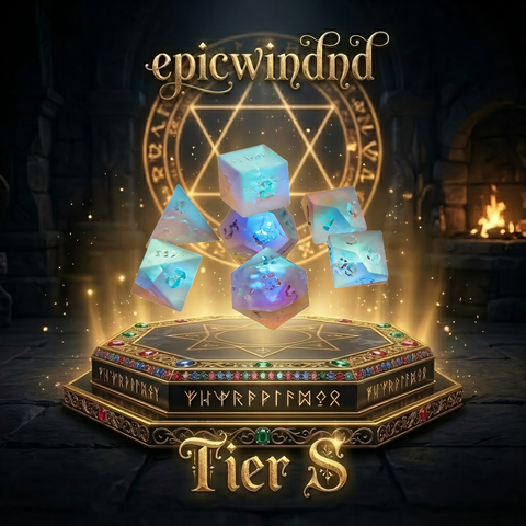 Frosted Rainbow Shattered K9 Crystal Polyhedral Dice Set (7pcs)