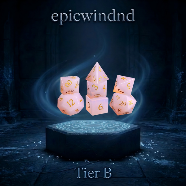 Pink Opalite Polyhedral Dice Set (7pcs)