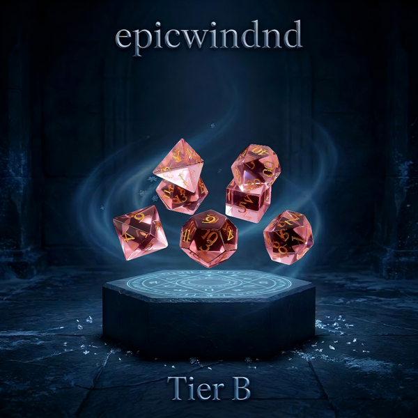 Pink K9 Glass Polyhedral Dice Set (7pcs)