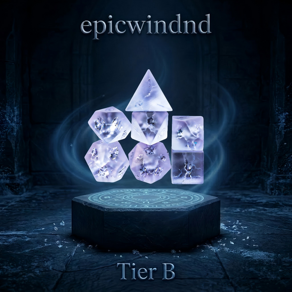 Frosted Crackle Lavender Polyhedral Dice Set (7pcs)