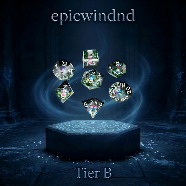 Black Translucent Glitter Planet Polyhedral Dice Set