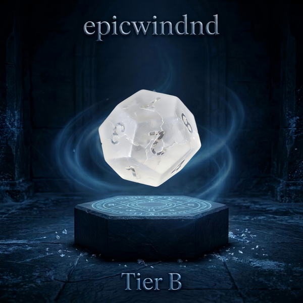 Frosted Crackle Clear Crystal Polyhedral Dice Set (7pcs)