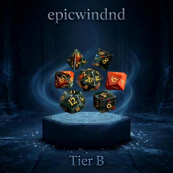 Natural Bloodstone Polyhedral Dice Set (7pcs)