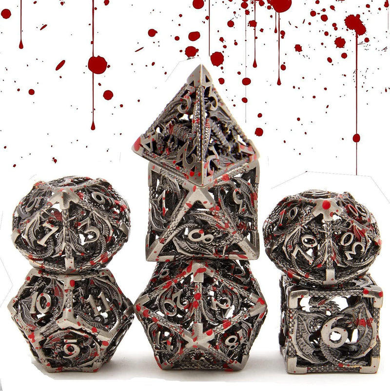 Hollow Cthulhu Dragon Metal D20 detail shot — unique DND gaming accessory