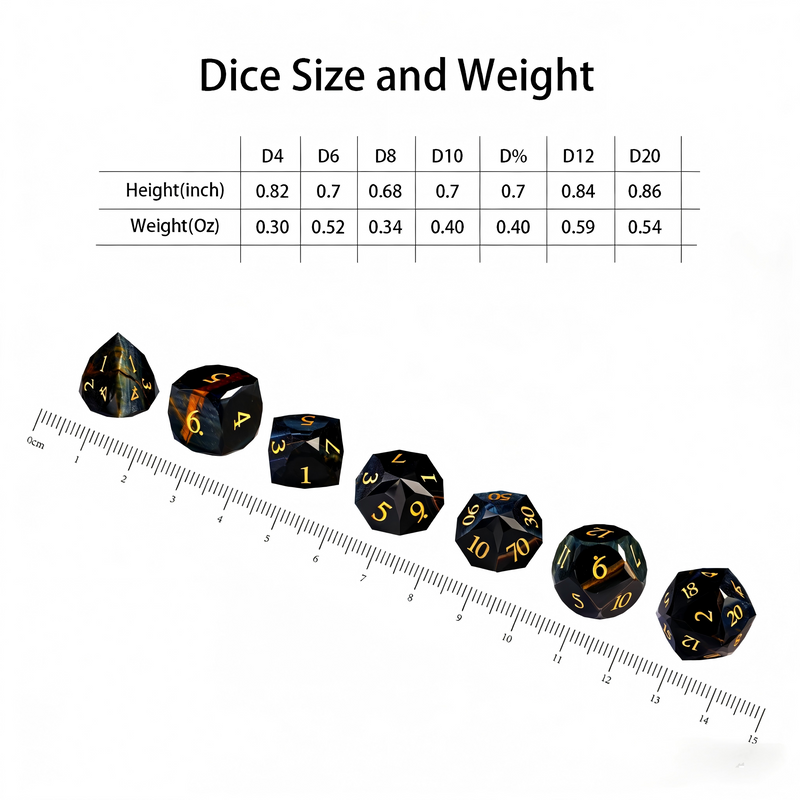 undefined — cat's eye effect DND dice set for tabletop RPG