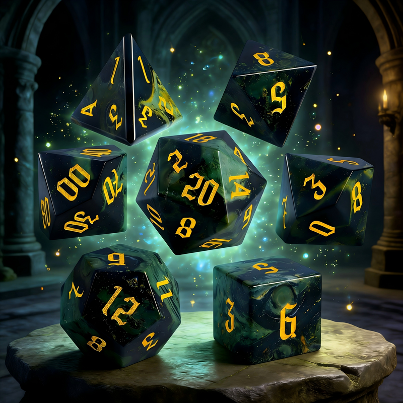 undefined — premium natural stone DND dice for tabletop RPG