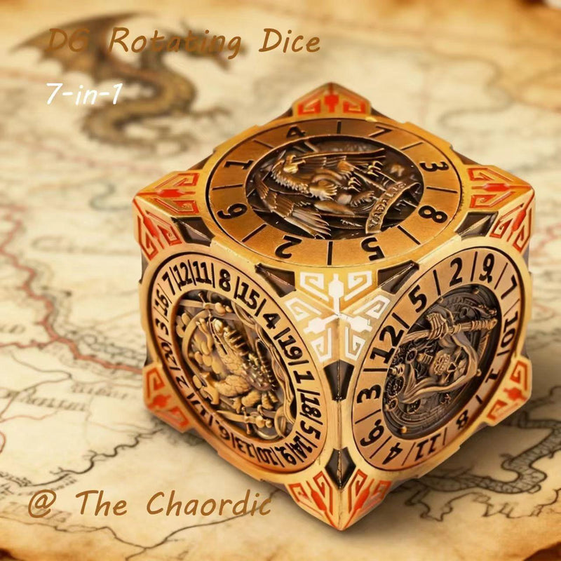 Spinning Metal Dice Tower 7-in-1 — tabletop RPG accessory close-up