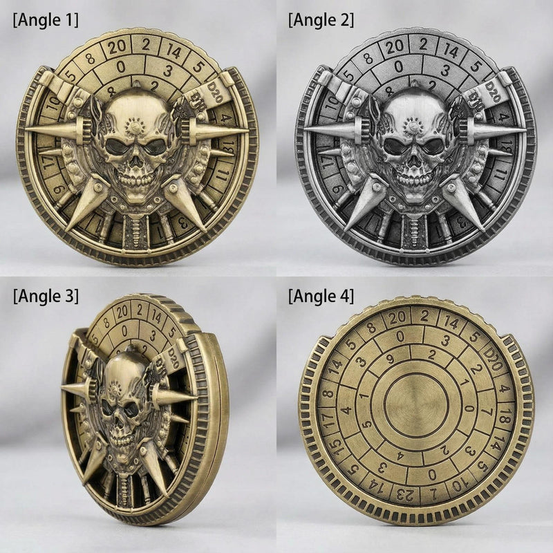 7-in-1 Skull Dice Spinner — D&D tabletop RPG gift