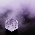 7-piece soft lavender frosted with white crackle veining crystal DND dice set for tabletop RPG
