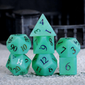 Green Opalite Polyhedral Dice Set — polyhedral dice set for D&D / DND tabletop RPG