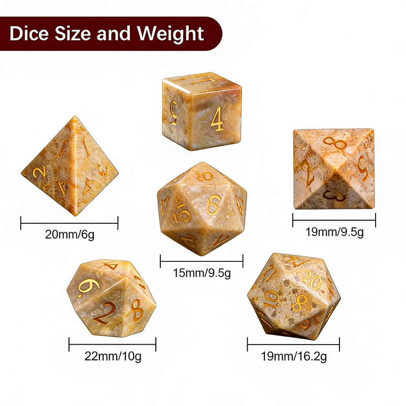 undefined — premium natural stone DND dice for tabletop RPG