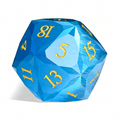 7-piece cat's eye stone DND dice set — electric sapphire blue with white chatoyant line with chatoyant shimmer