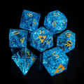 K9 crystal dice detail — precision-cut edges with deep engraved numerals