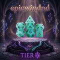 Green Opalite Polyhedral Dice Set — crystal polyhedral dice for D&D, 7pcs