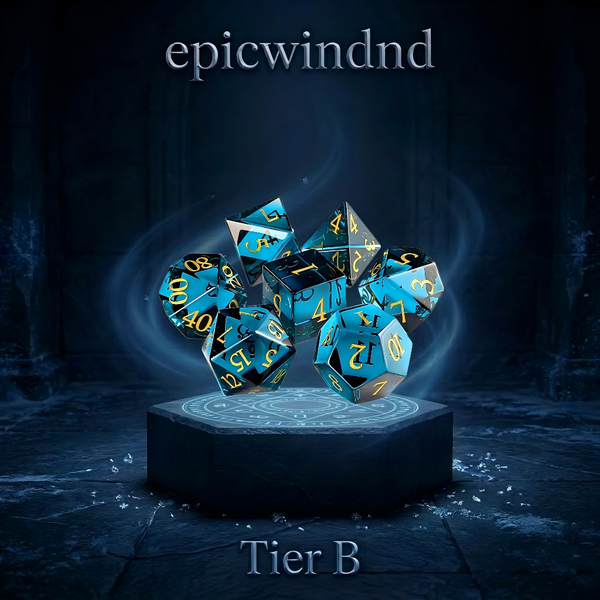 Blue Diamond Cut K9 Crystal Polyhedral Dice Set (7pcs)