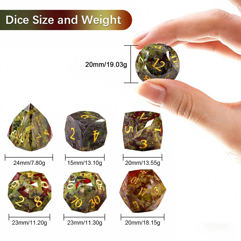 undefined — premium natural stone DND dice for tabletop RPG