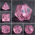 blush pink with matte frosted finish polyhedral dice — D4 D6 D8 D10 D12 D20 for D&D 5e