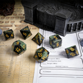 Kambaba Jasper Polyhedral Dice Set — main product view — polyhedral dice set for D&D / DND tabletop RPG