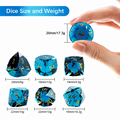 Ocean Blue Glass DND Dice Set — premium crystal dice for tabletop RPG