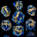 resin D20 with real metal ring embedded inside — DND gaming accessory