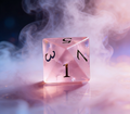 7-piece blush pink with matte frosted finish crystal DND dice set for tabletop RPG