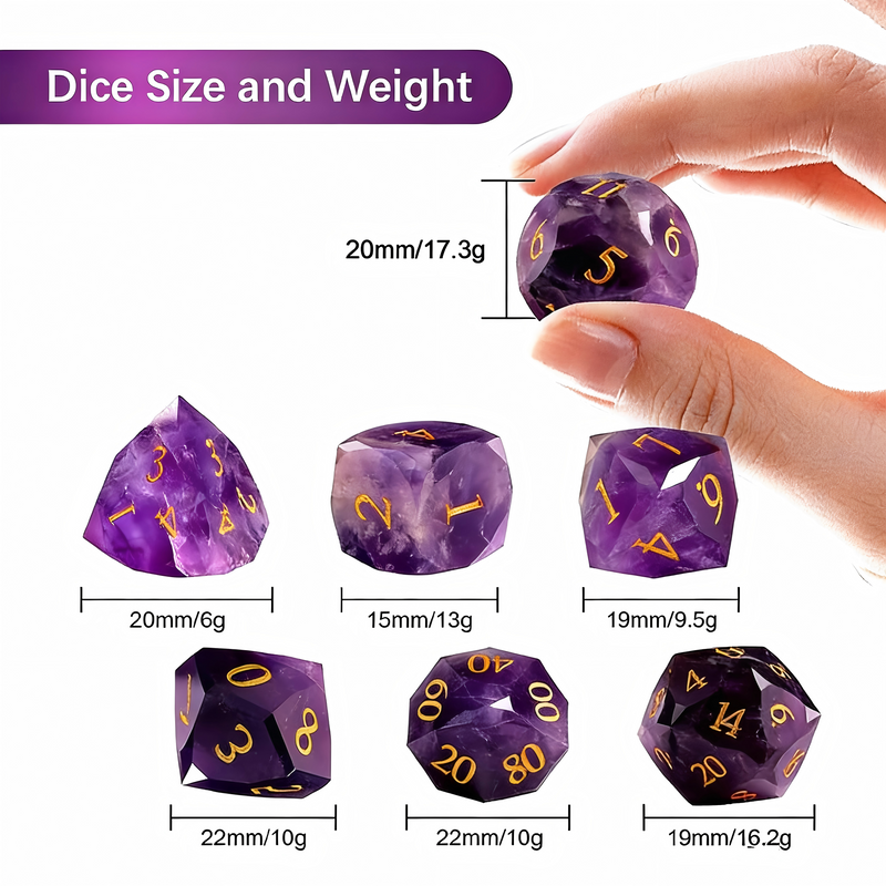 undefined — premium natural stone DND dice for tabletop RPG