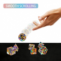 K9 crystal polyhedral dice for Dungeons and Dragons — clear with full-spectrum rainbow internal fractures
