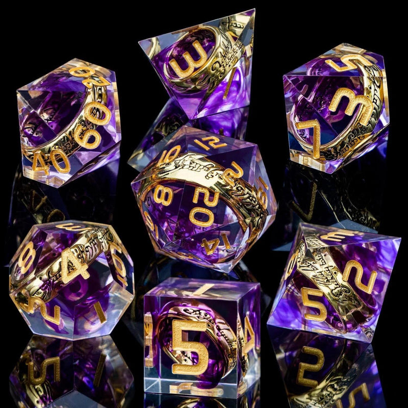 LOTR-Style Resin D20 Dice Set — polyhedral dice set for D&D / DND tabletop RPG
