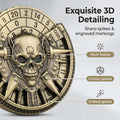 Close-up of 7-in-1 Skull Dice Spinner — tabletop RPG dice set
