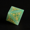 green aventurine polyhedral dice for Dungeons and Dragons — natural stone 7-piece set