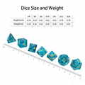 Blue Shattered K9 Crystal Polyhedral Dice Set — premium K9 glass DND dice set