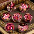 Rose Red Crystal DND Dice Set — premium crystal dice for tabletop RPG