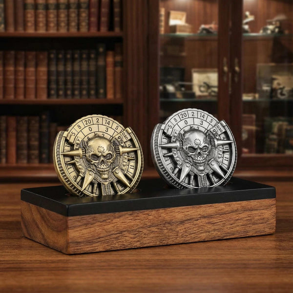 7-in-1 Skull Dice Spinner — novelty DND dice for tabletop RPG