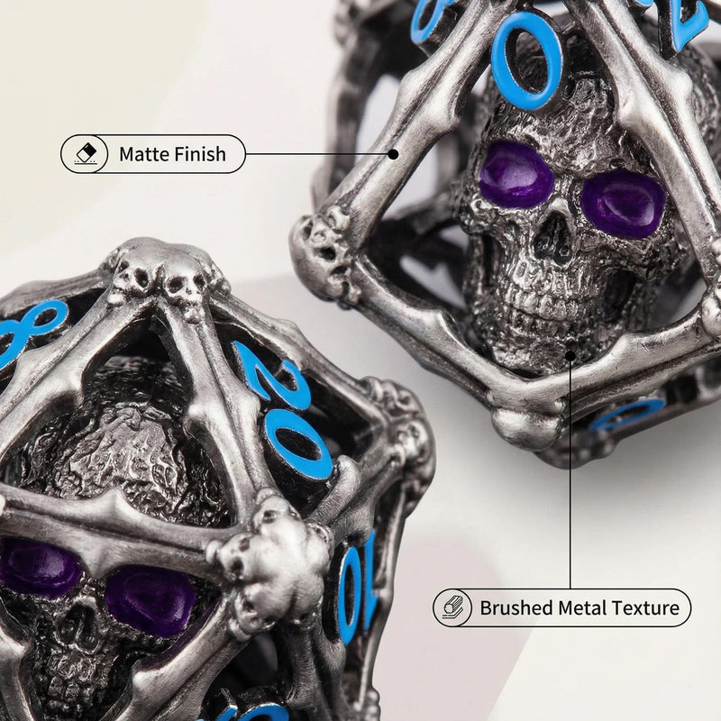 Cthulhu Gothic 3D Skull Hollow D20 detail shot — unique DND gaming accessory