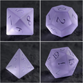 soft matte lavender with frosted finish polyhedral dice — D4 D6 D8 D10 D12 D20 for D&D 5e