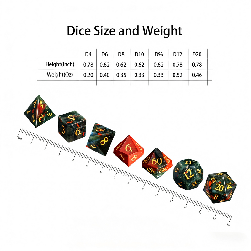 undefined — premium natural stone DND dice for tabletop RPG