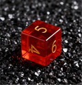 red cat's eye stone polyhedral dice for Dungeons and Dragons — 7-piece set