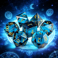 Blue Diamond Cut K9 Crystal Polyhedral Dice Set — close-up detail — polyhedral dice set for D&D / DND tabletop RPG