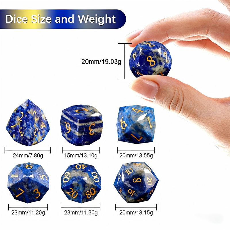 undefined — premium natural stone DND dice for tabletop RPG