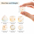 Opalite Effect K9 Crystal Polyhedral Dice Set — premium K9 glass DND dice set