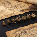 dark iron grey with raised spike border metal dice detail — deep-engraved numerals for D&D