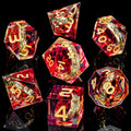 Close-up of LOTR-Style Ring Resin D20 Dice Set — tabletop RPG dice set