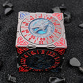 Close-up of Spinning Metal Dice Tower 7-in-1 — tabletop RPG dice set