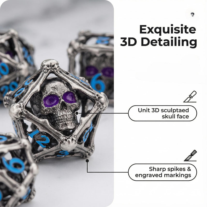 Cthulhu Gothic 3D Skull Hollow D20 — D&D tabletop RPG gift