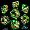 LOTR-Style Ring Resin D20 Dice Set detail shot — unique DND gaming accessory